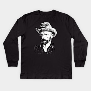 Van Gogh - White for dark backgrounds Kids Long Sleeve T-Shirt